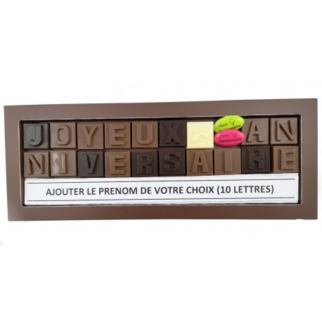 Chocolats personnalisés avec prénom, photo, message
